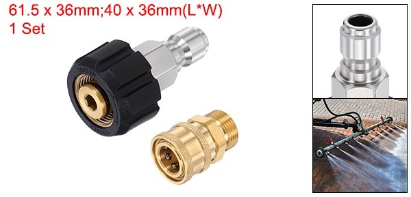 M22 15mm&3/8″ Female to 3/8″&M22 15mm Male Pressure Washer Adapter Brass Fitting