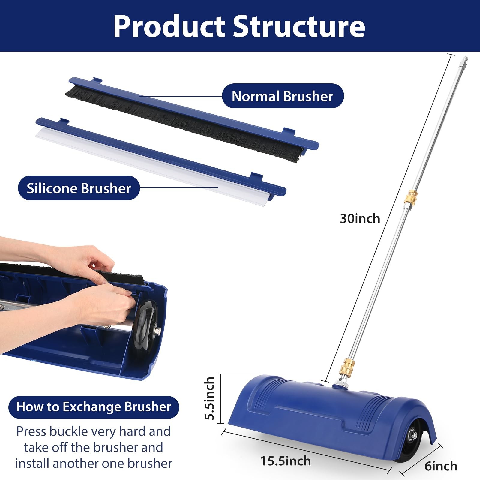 15″ Pressure Washer Surface Cleaner – Stainless Steel Surface Cleaner for Pre…