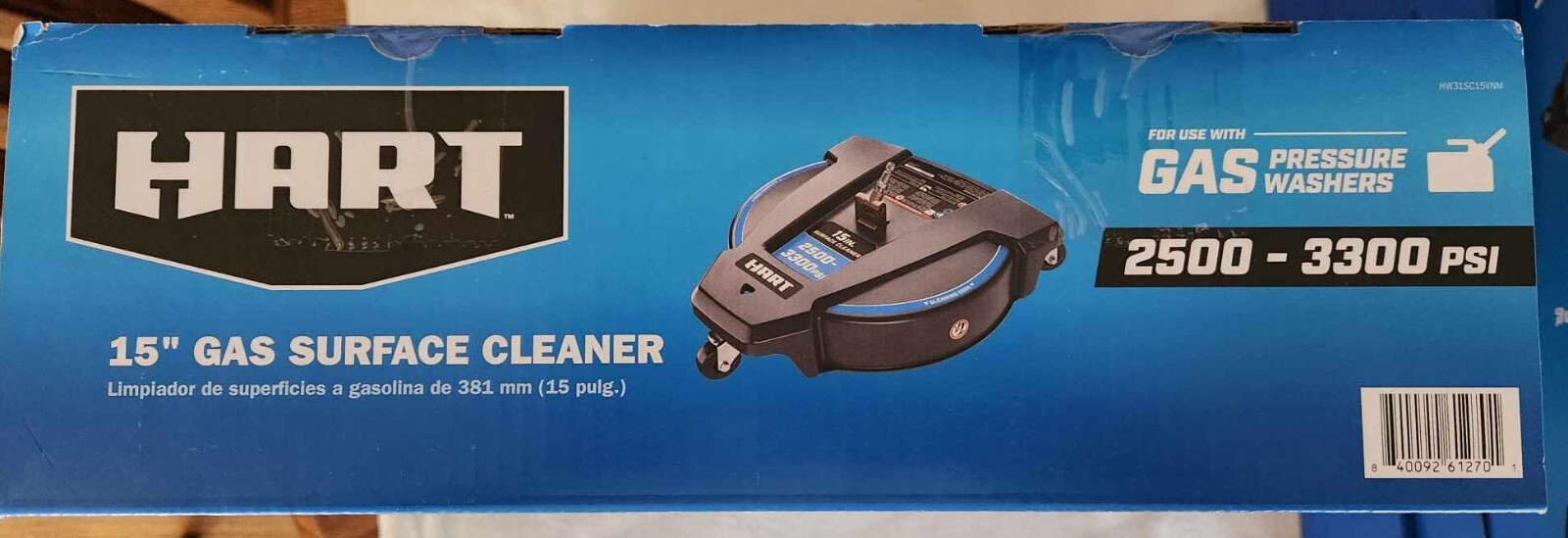 BRAND NEW Hart 15 Inch Gas Surface Cleaner 2500 – 3300 PSI Pressure Washers