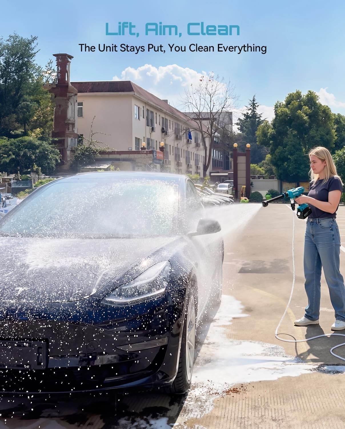 1250 PSI Cordless Power Washer | Brushless Motor, 27FT Hose