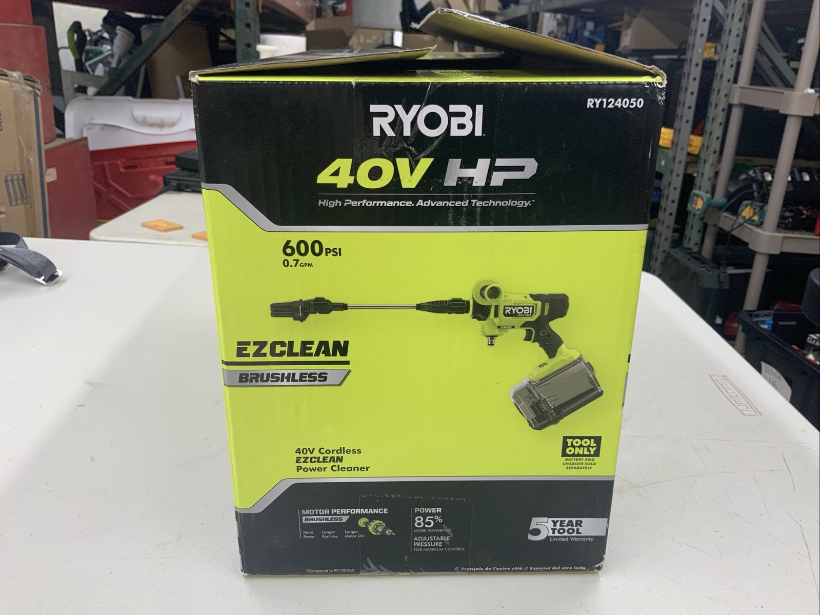 Ryobi 40v 600 PSI EZClean Cordless Power Cleaner RY124050VNM Tool Only OPEN BOX