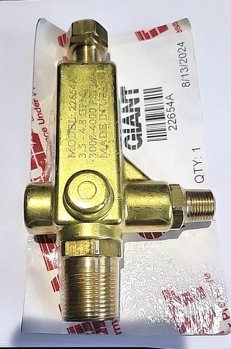Giant 22654A Unloader Valve, 4000 PSI Max. 4.8 GPM Max. – USA Made