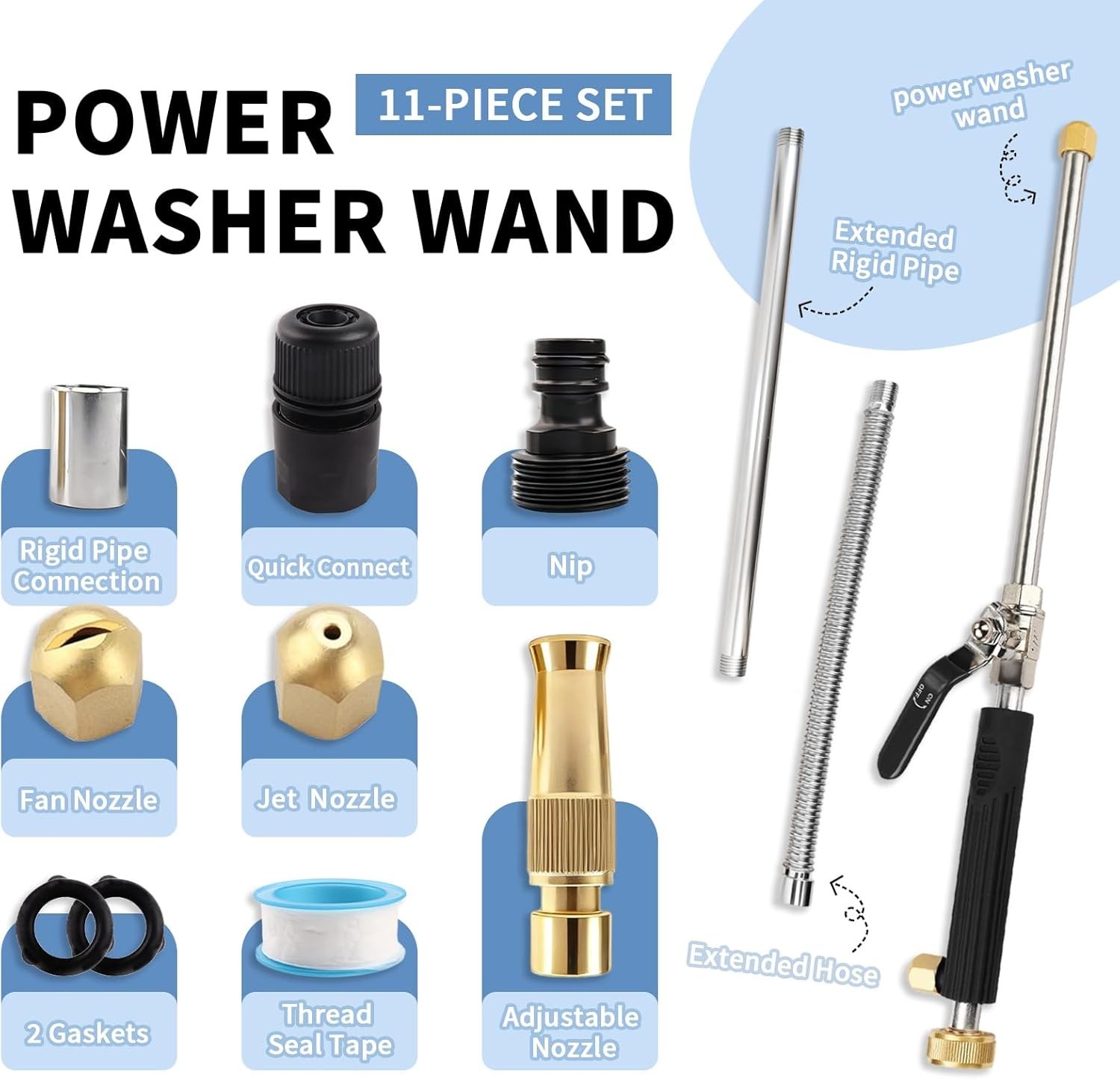 Hydro Nozzle Wand for Car and Patio Cleaning