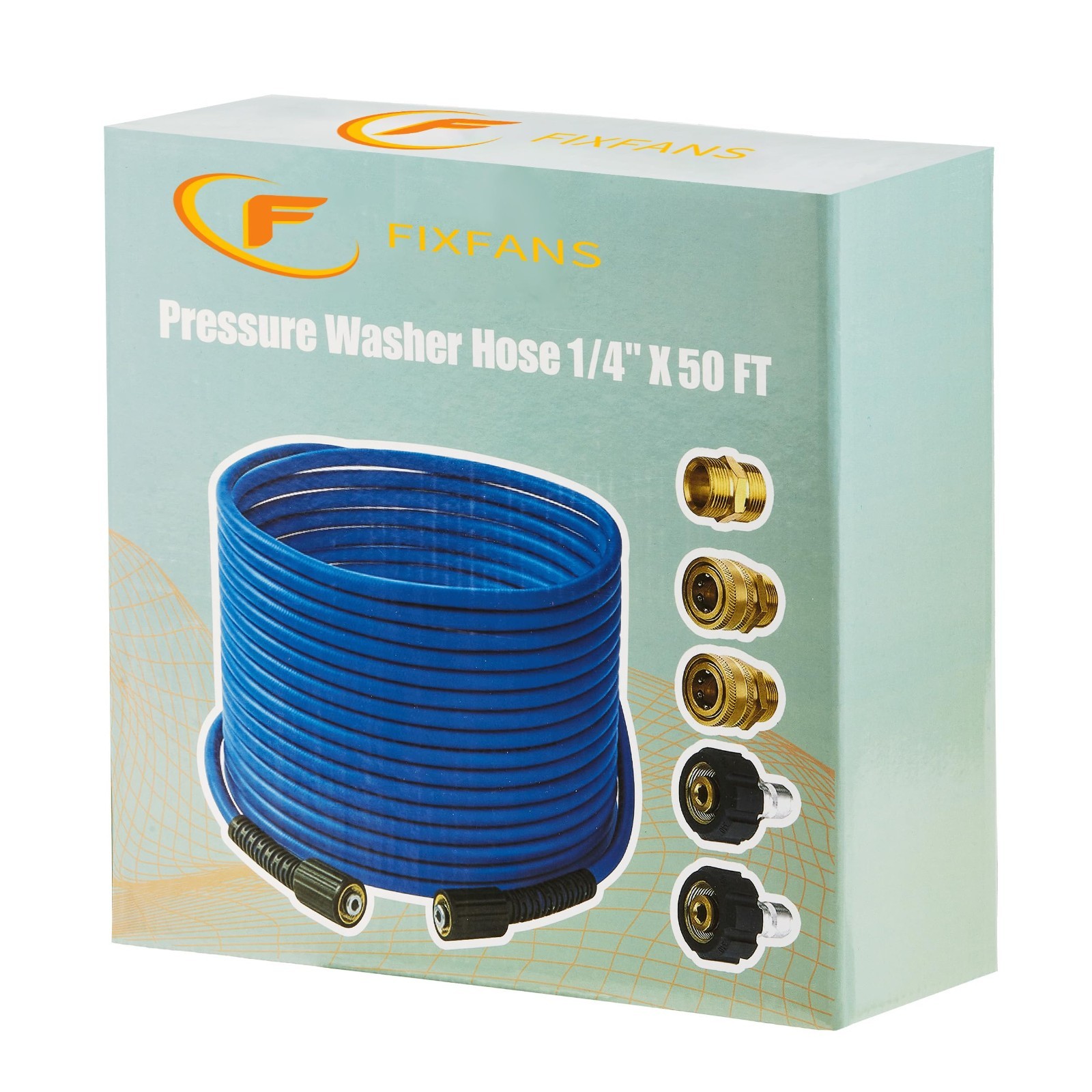 High-Pressure Washer Hose 1/4″ x 50FT – Kink Resistant, M22 Compatible, 3600PSI