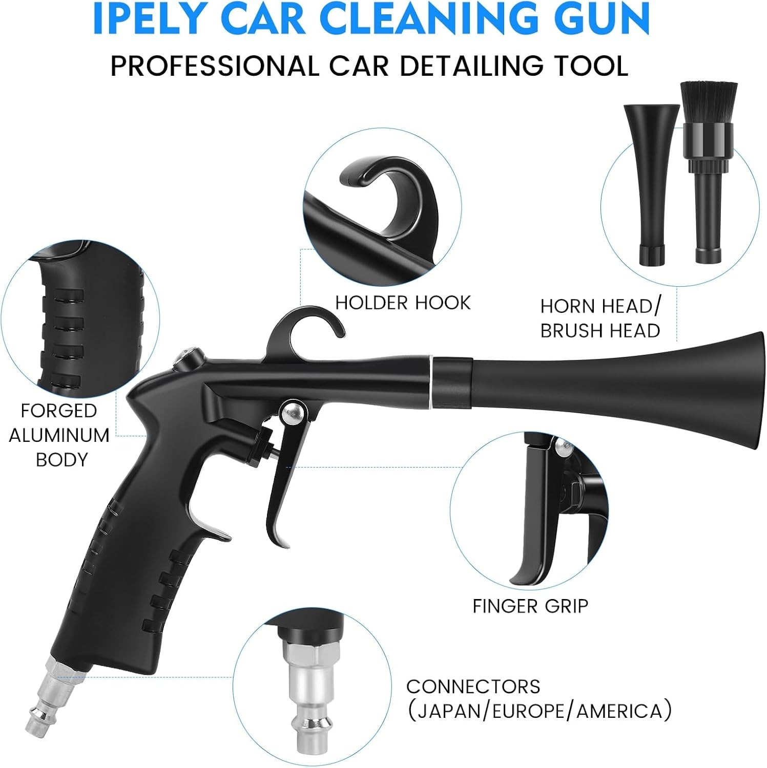 Tornado Car Cleaning Air Blow Gun Interior Detail Dryer Kit Auto Detailing