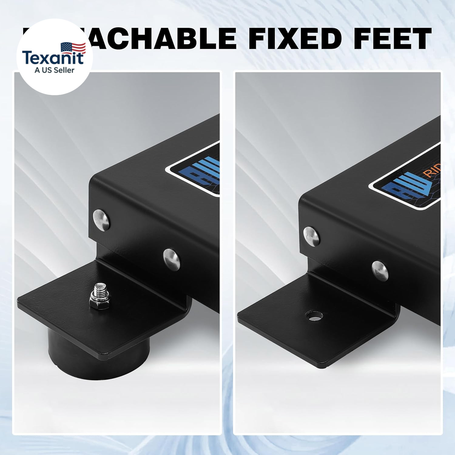 Pressure Washer Skid Plate Frame, Painted Steel with Detachable Fixed Rubber Fee