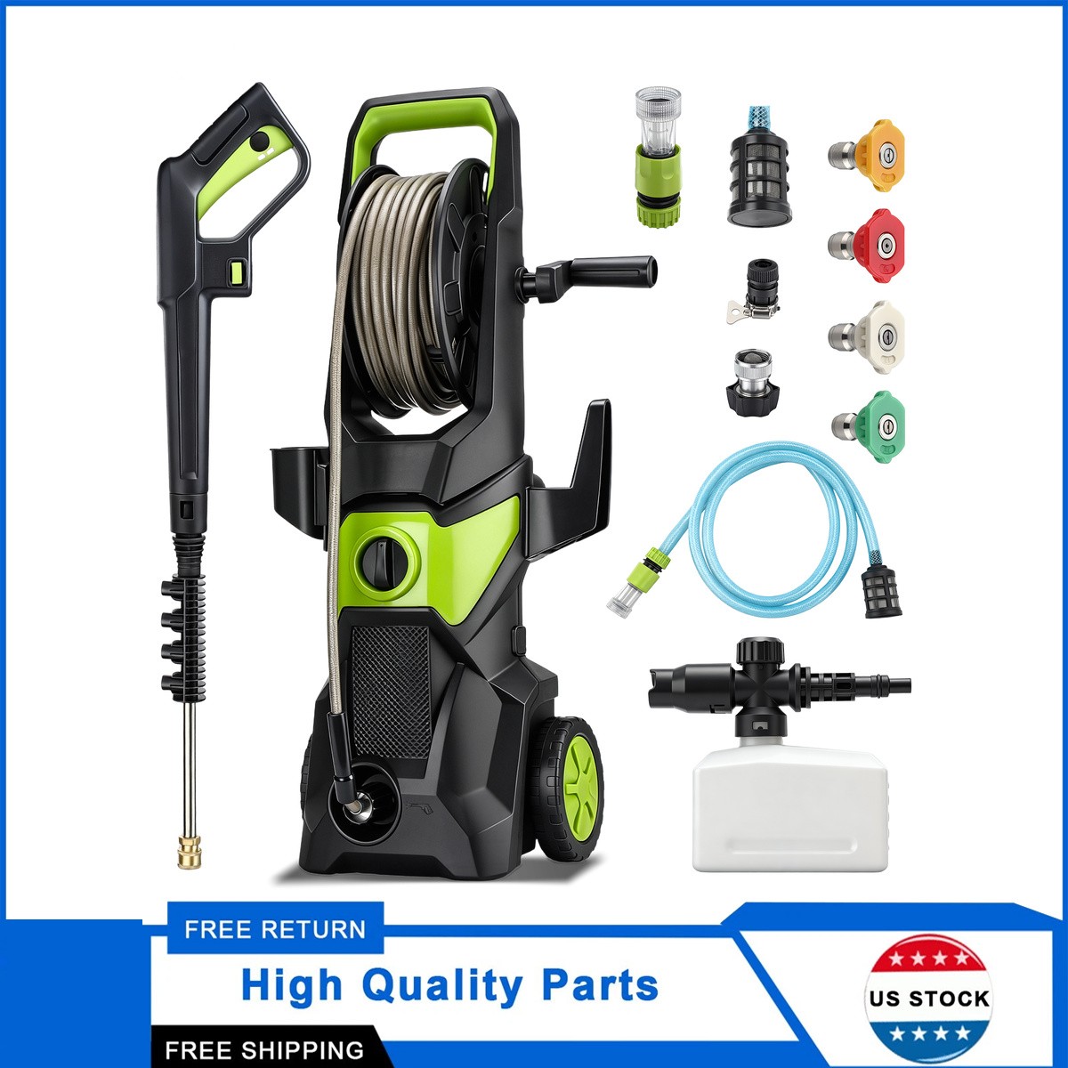 Electric Pressure Washer 5000PSI Max 3.2 GPM Power Washer Cleaning Machine