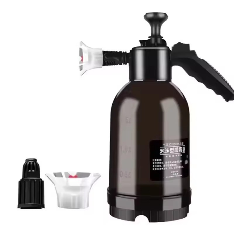 2L Hand Pump Foam Sprayer Snow Foam Cannon Car Wash Bottle w/ 3 Nozzles