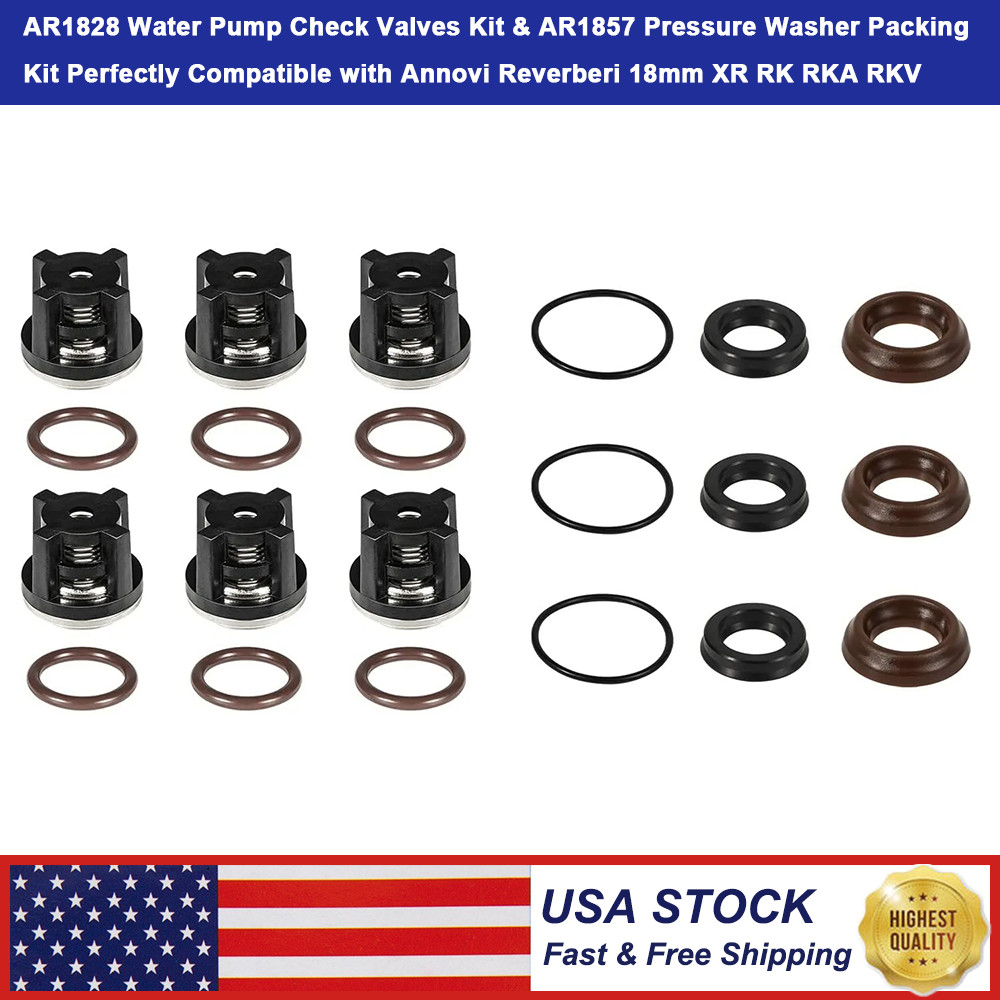 For Annovi Reverberi AR1857 Pressure Washer Packing Kit Water Pump Check Valves