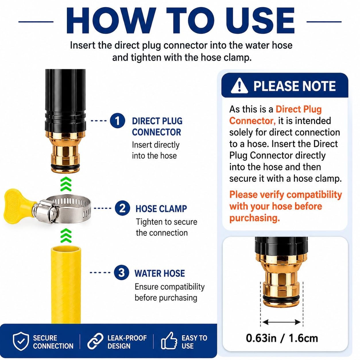 Larnto High Pressure Hose Nozzle Water Gun for Car Wash Garden Pressure Booster