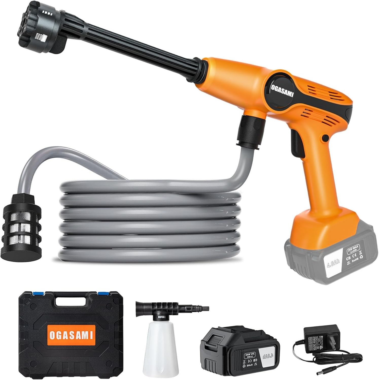 JCTC PORTABLE PRESSURE WASHER CORDLESS 1.85MPA PRESSURE WASHER – ORANGE