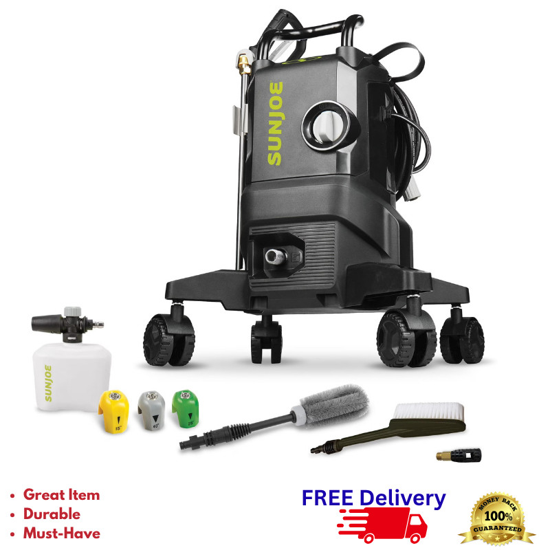 Sun Joe Electric Pressure Washer 2200 PSI 1.1 GPM Wheeled Foam Cannon Kit