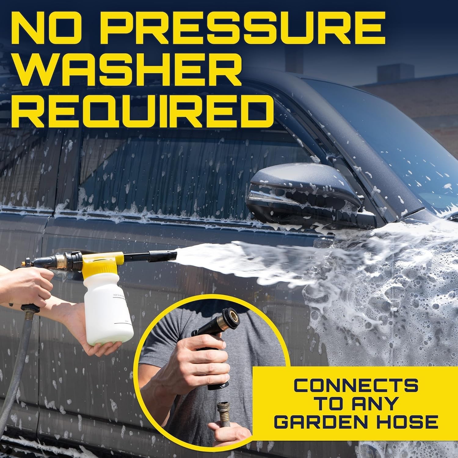 Foam King Car Wash Foam Gun, Foam Cannon for Hose Garden – The King of Suds -…