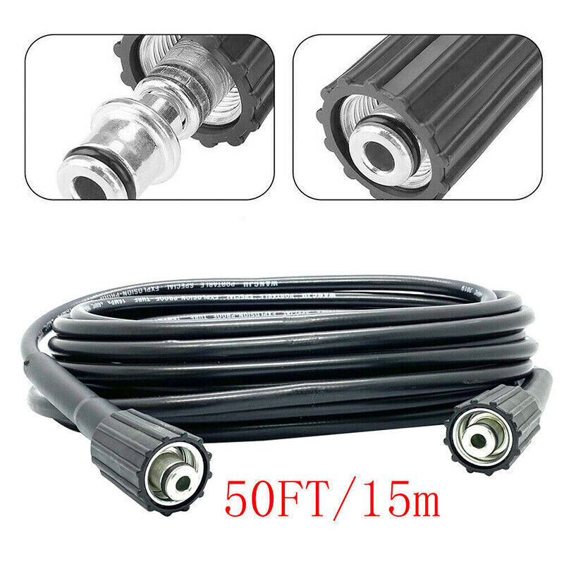 High Pressure Washer Hose 50ft 5800PSI M22-14mm Power Washer Extension Hose US