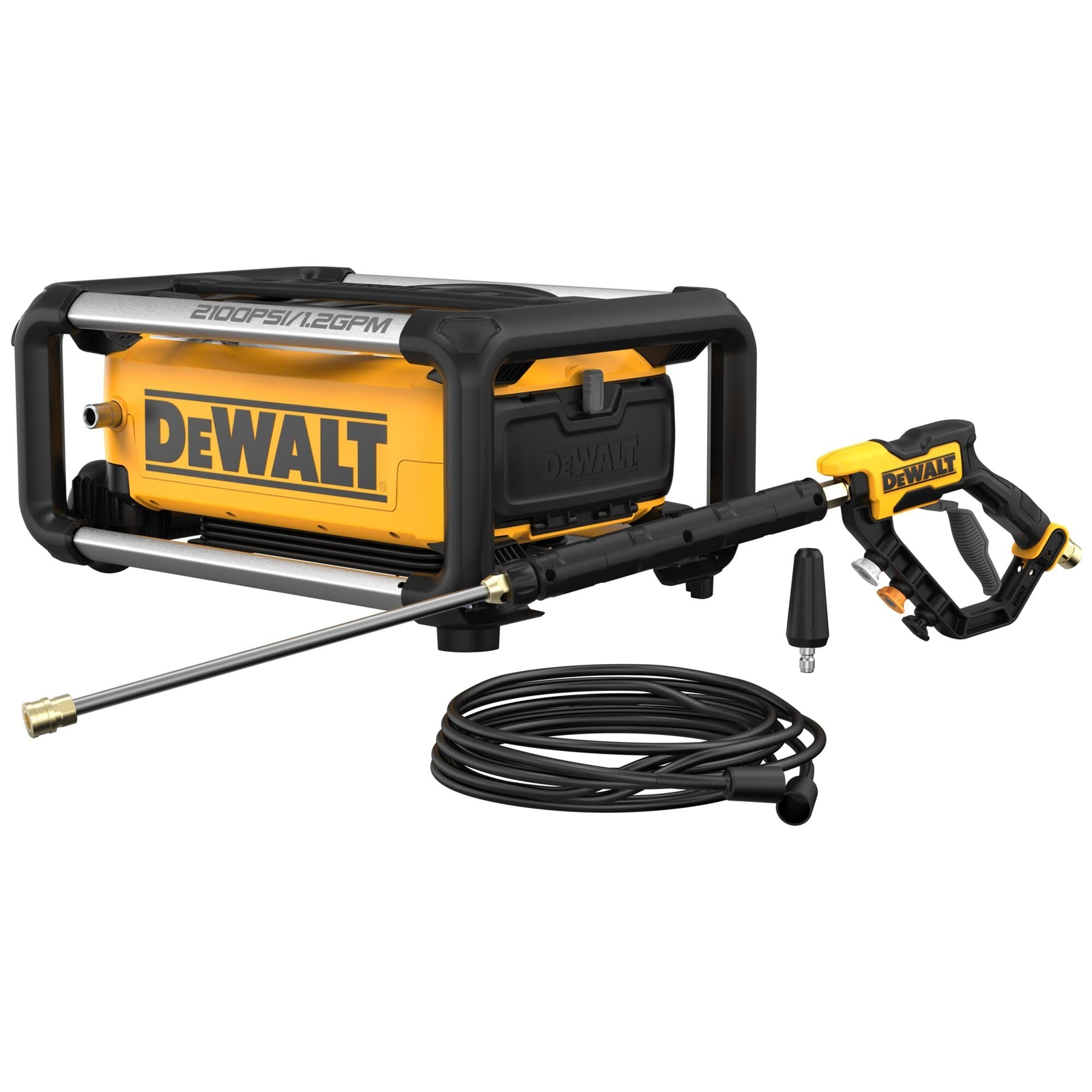 DEWALT Electric Pressure Washer, 2100 PSI, Jobsite Power Washer (DWPW2100) Yello