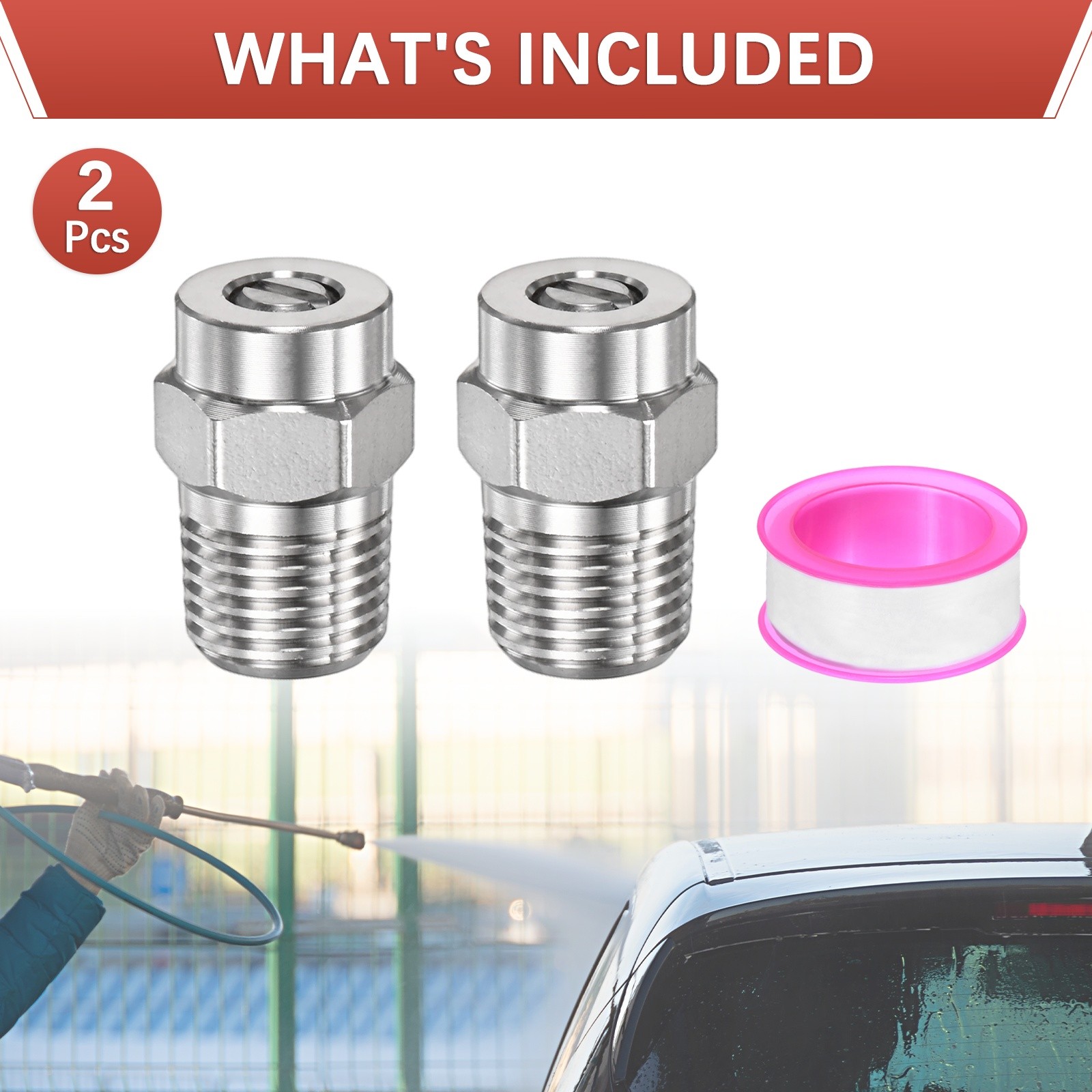 1/4″ NPT 15° Surface Cleaner Tip [2PCS] – Pressure Washer Nozzles [1.311MM Pore]