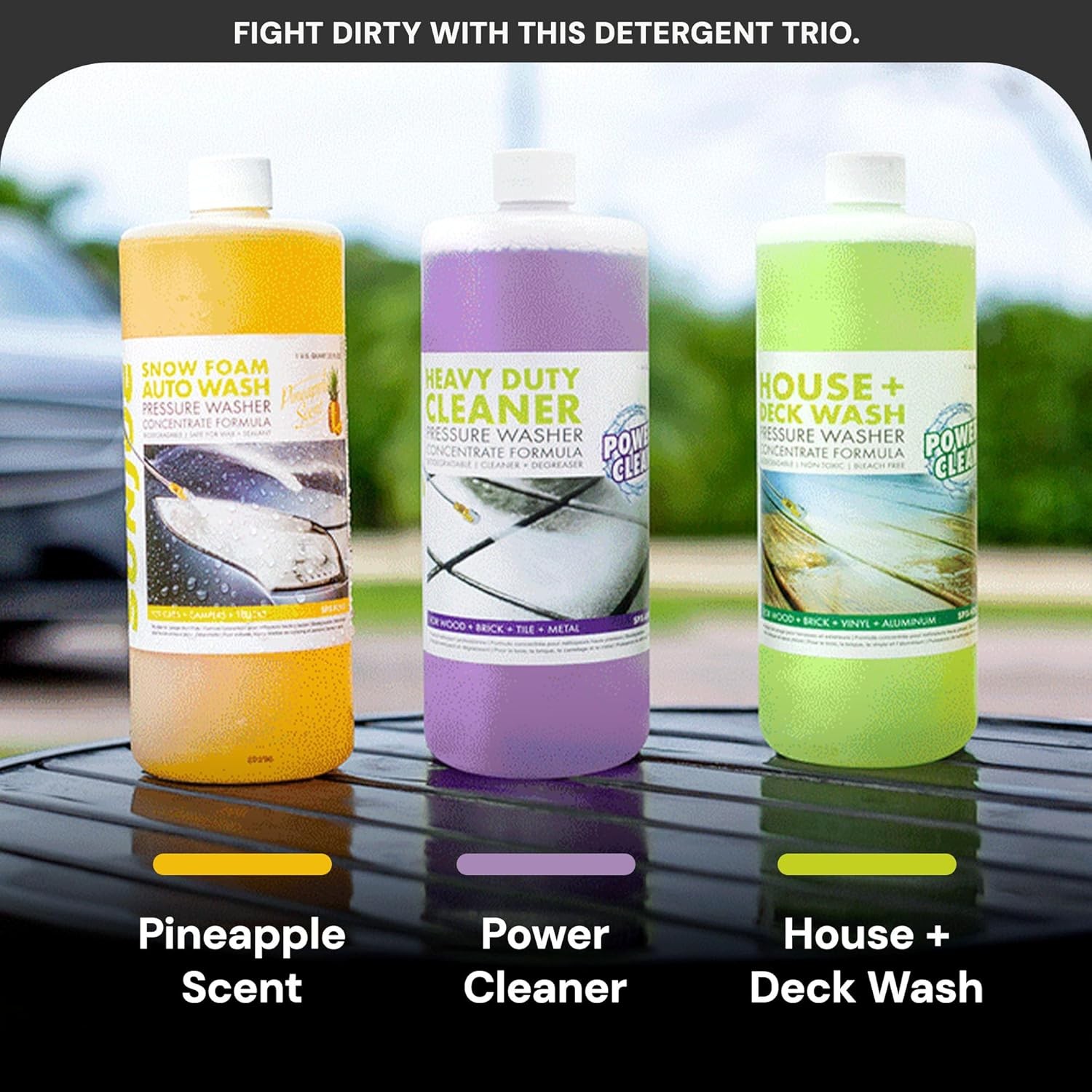 3-Pack Pressure Washer Concentrate Multi-Scent 1 Gal Each – House & Deck Wash