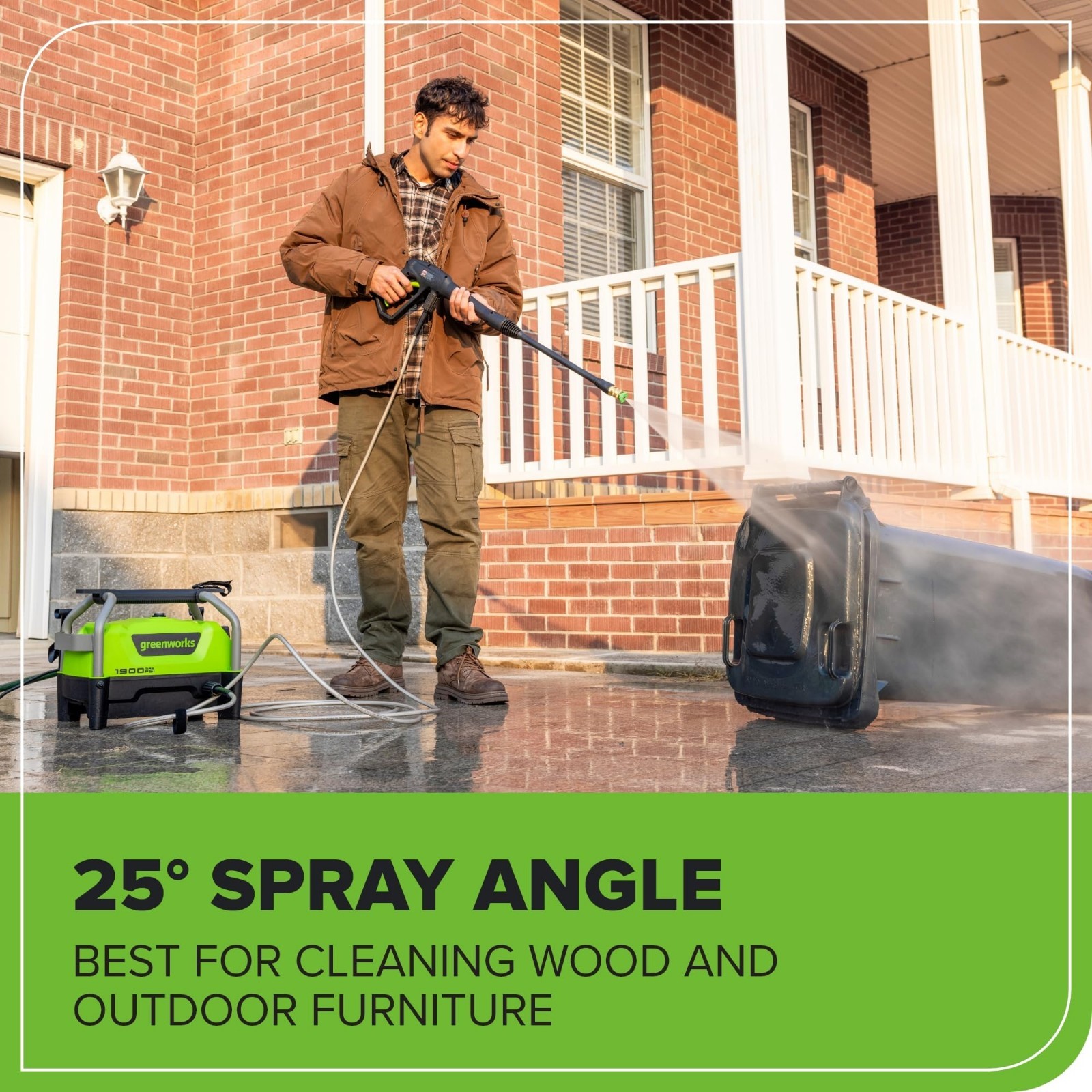 1900 PSI Electric Pressure Washer – 25°, 40°, Turbo Nozzles & Soap Applicator fo