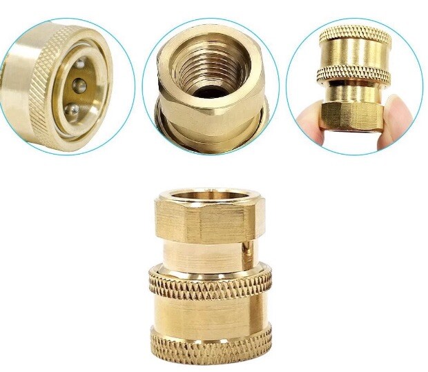 Pressure Washer Couplers Brass Fittings 2 Pack 3/8 Inch Quick Connect To Female