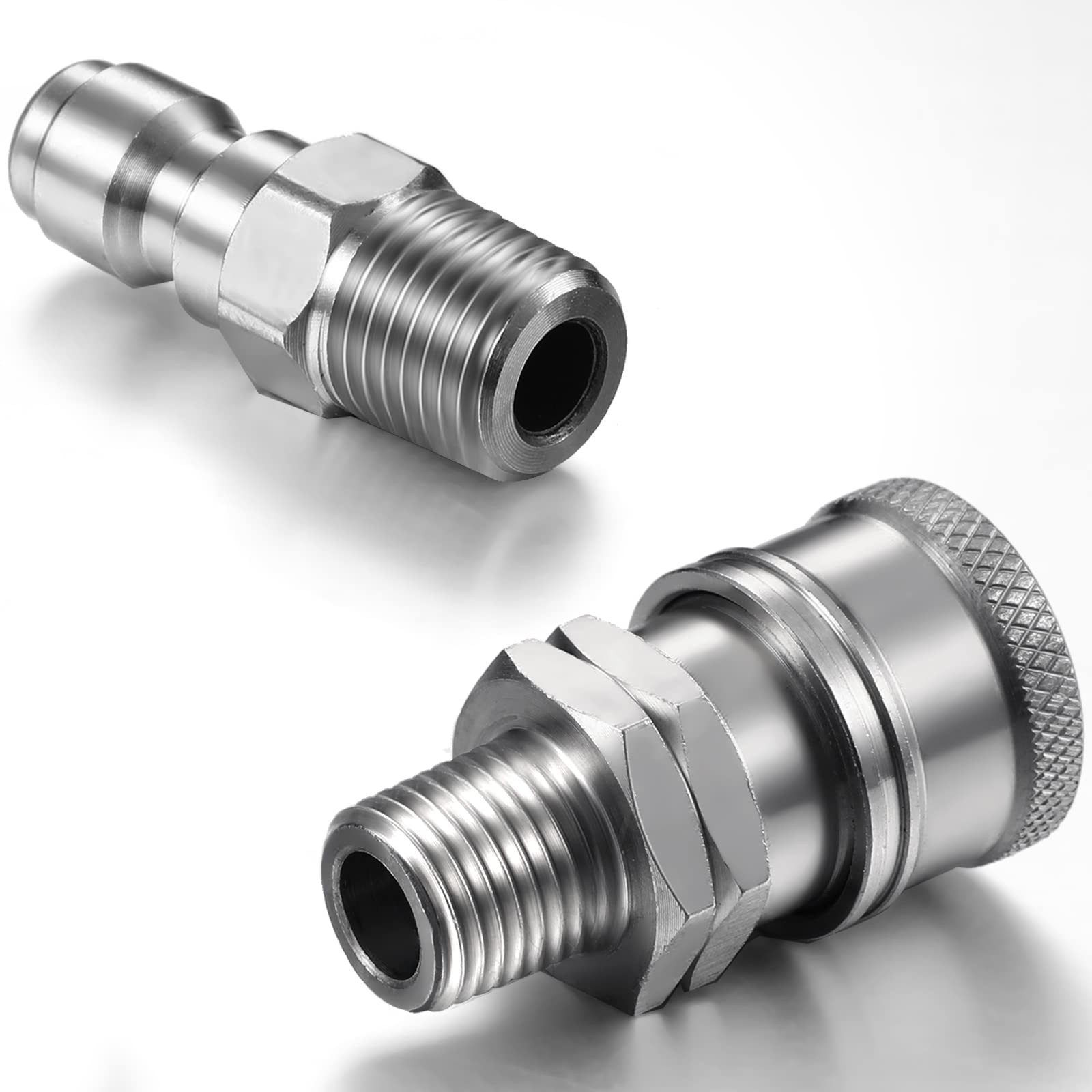 2 Sets NPT 1/4 Inch Pressure Washer Quick Connect Coupler Plug Male Female