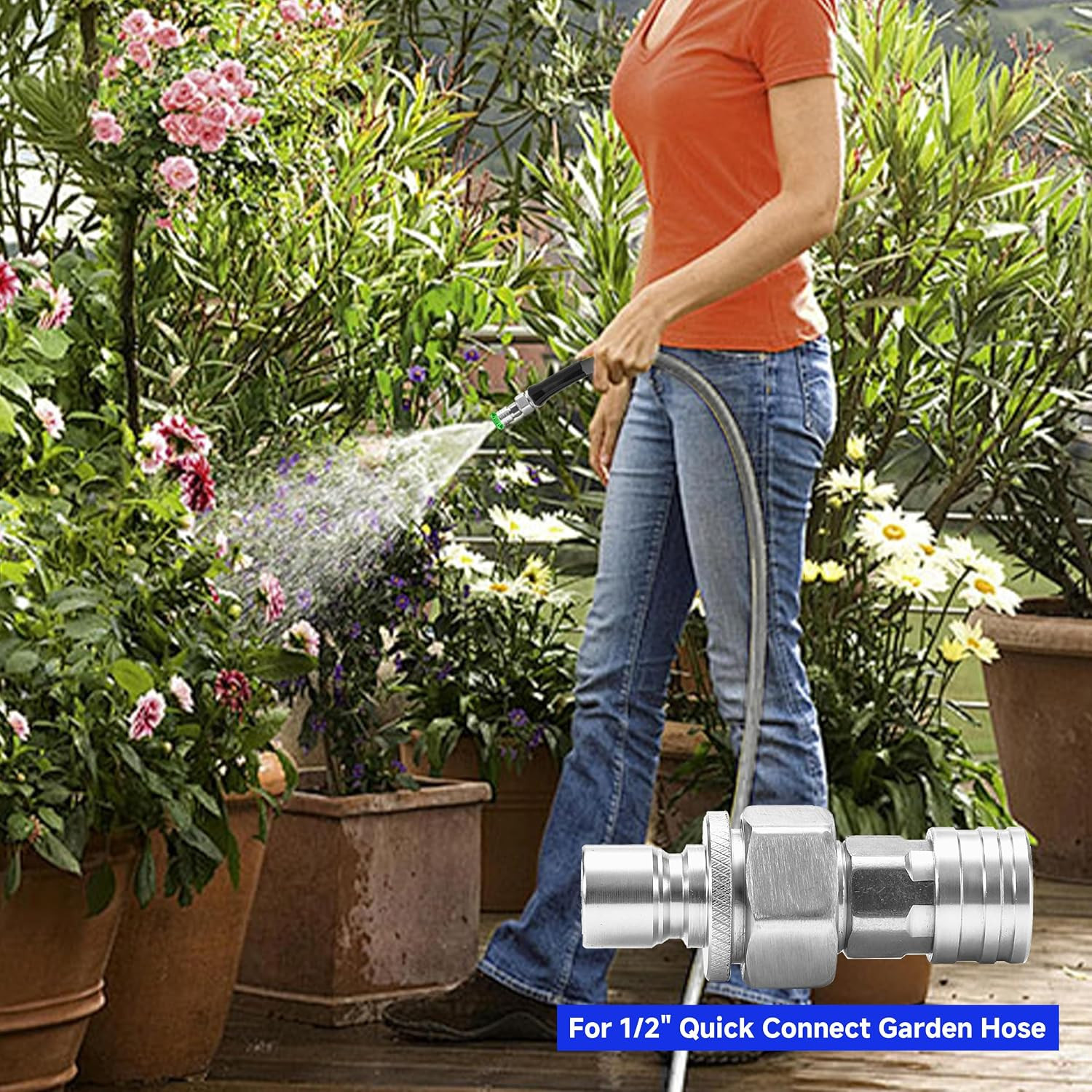 Garden Hose to Pressure Washer Adapter, 3/4” GHT Female to 1/4” Quick Connect, 3