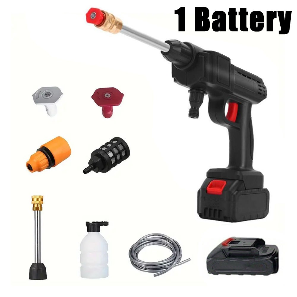 Portable Cordless Electric High Pressure Water Spray Gun Car Washer Cleaner Tool