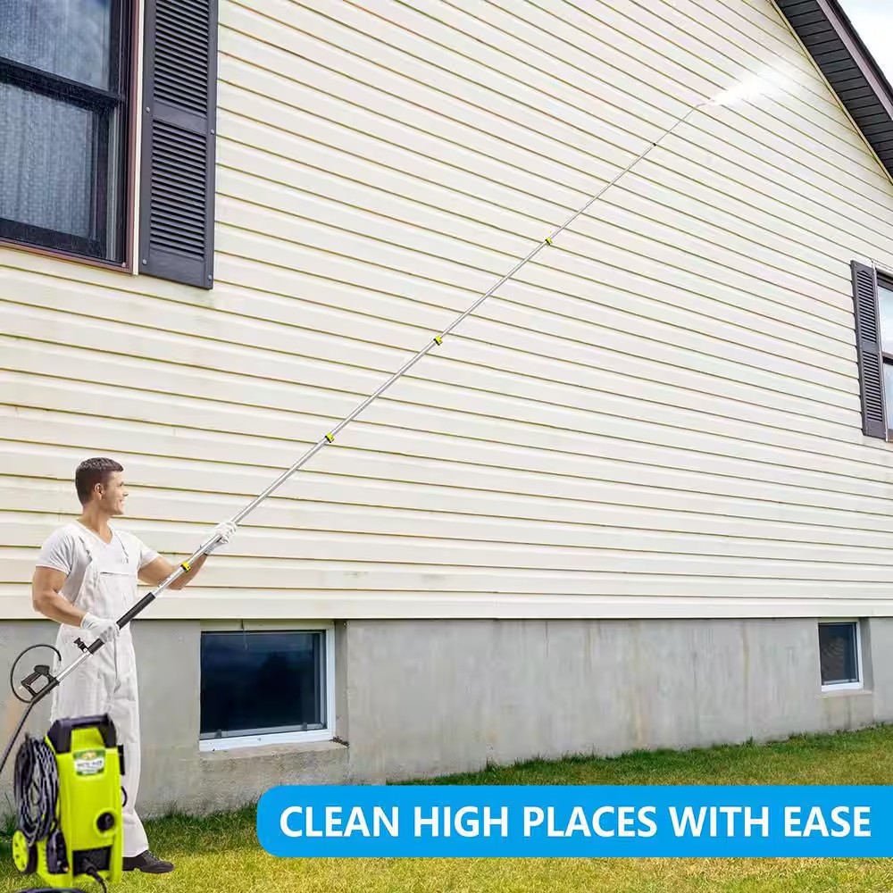 24 Ft. Telescoping Pressure Washer Sprayer Wand Aluminum Extension Pole with 7 N