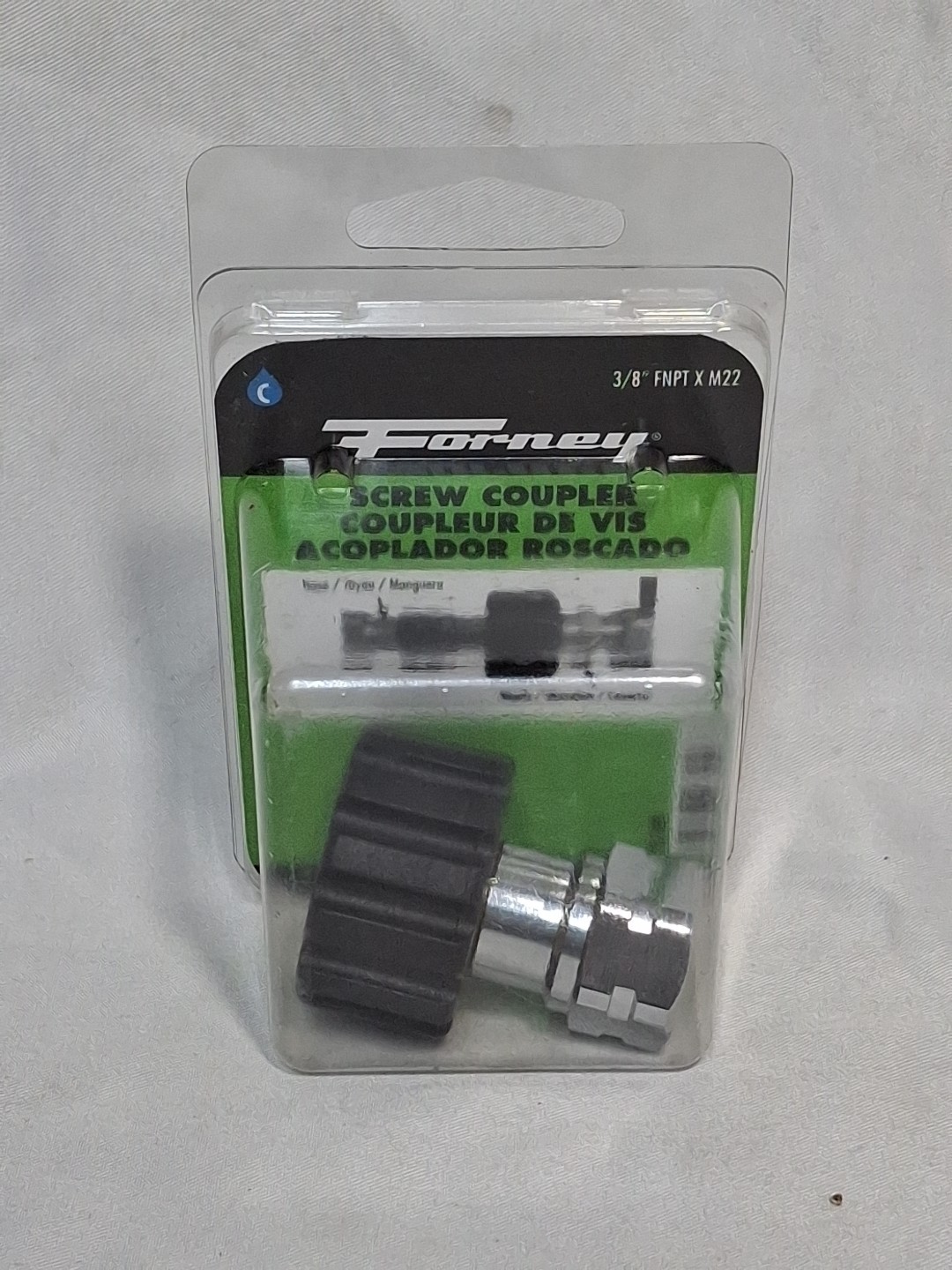 Forney Screw Coupling 3/8″ FNPT x M22 Female Pressure Washer Screw Coupler