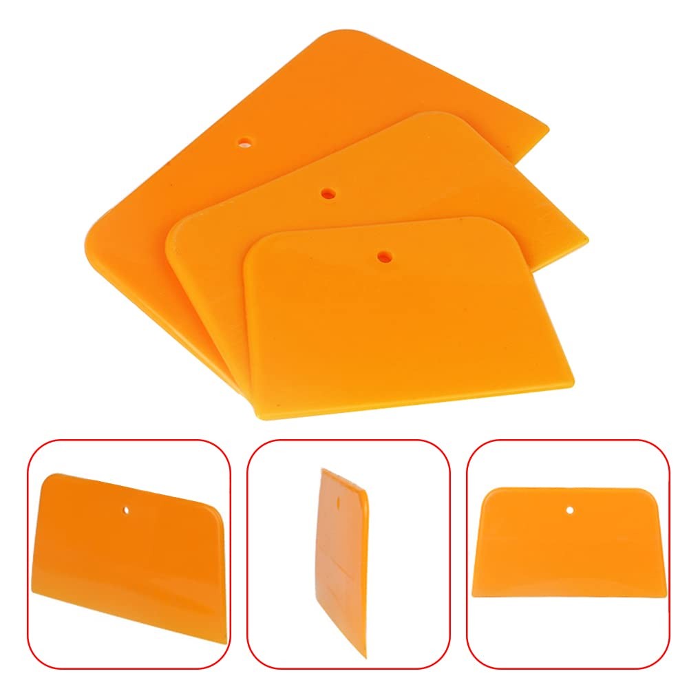 Frandilo 15pcs Body Filler Spreader, Hard Plastic 4/5/6 Inch Reusable orange