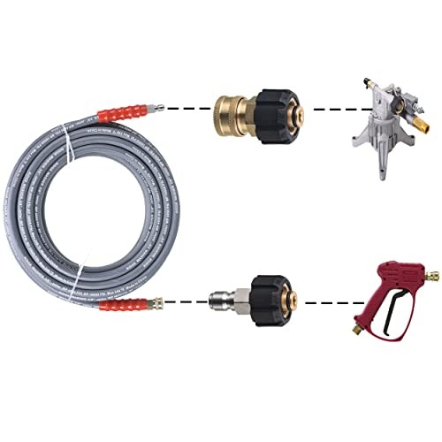 Pressure Washer Hose 50 Feet X 3/8 Inch for Hot and a: 50FT with 1 layer wire