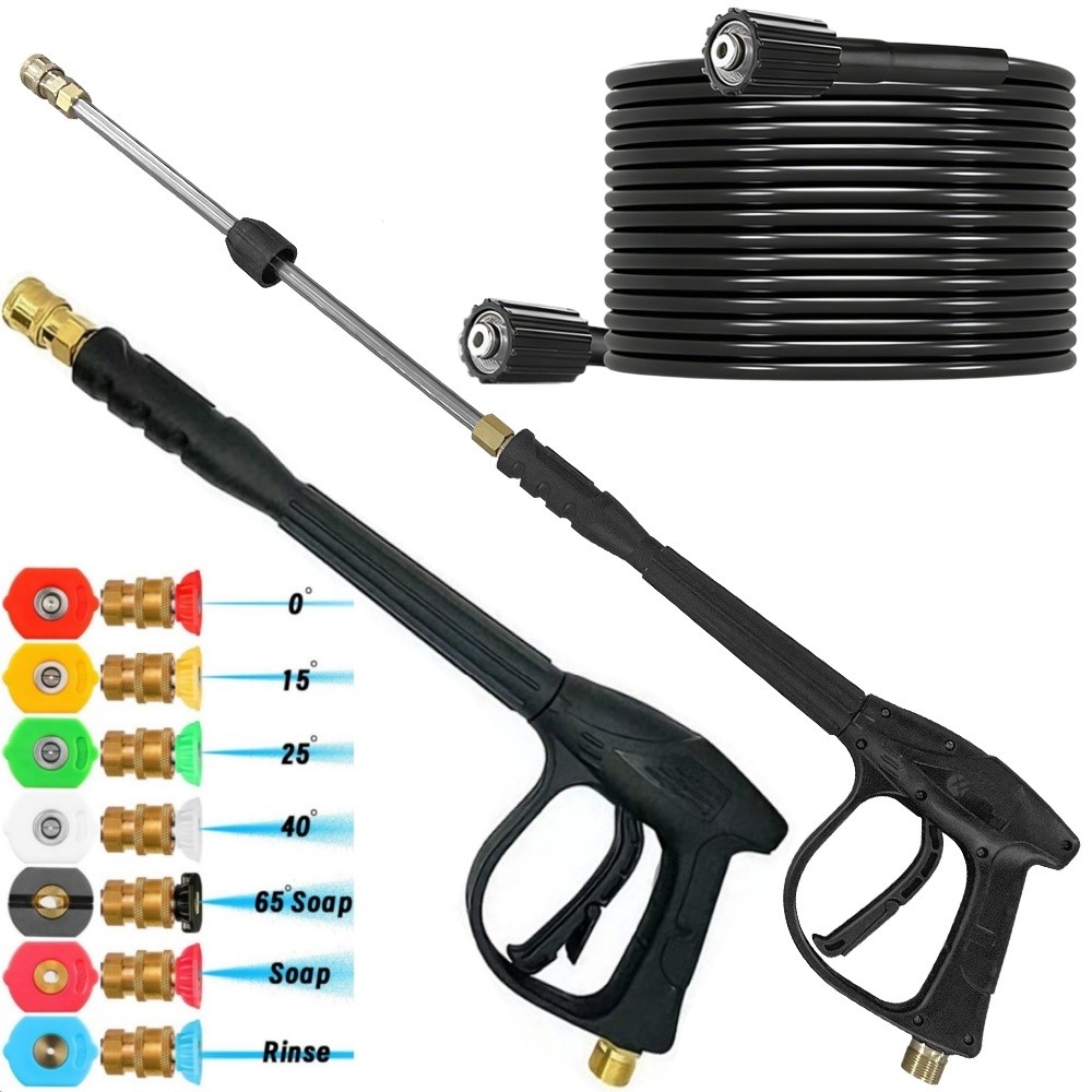 Pressure 5800PSI Car Power Washer Gun Spray Wand Lance Nozzle and 10M Hose Kit