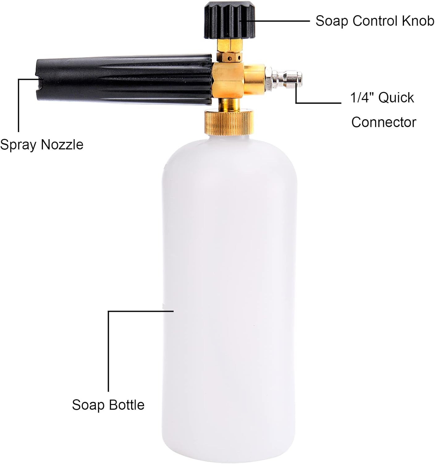 Foam Cannon, Car Wash Pressure Washer Jet Wash 1/4″ Quick Connector Adjustable S