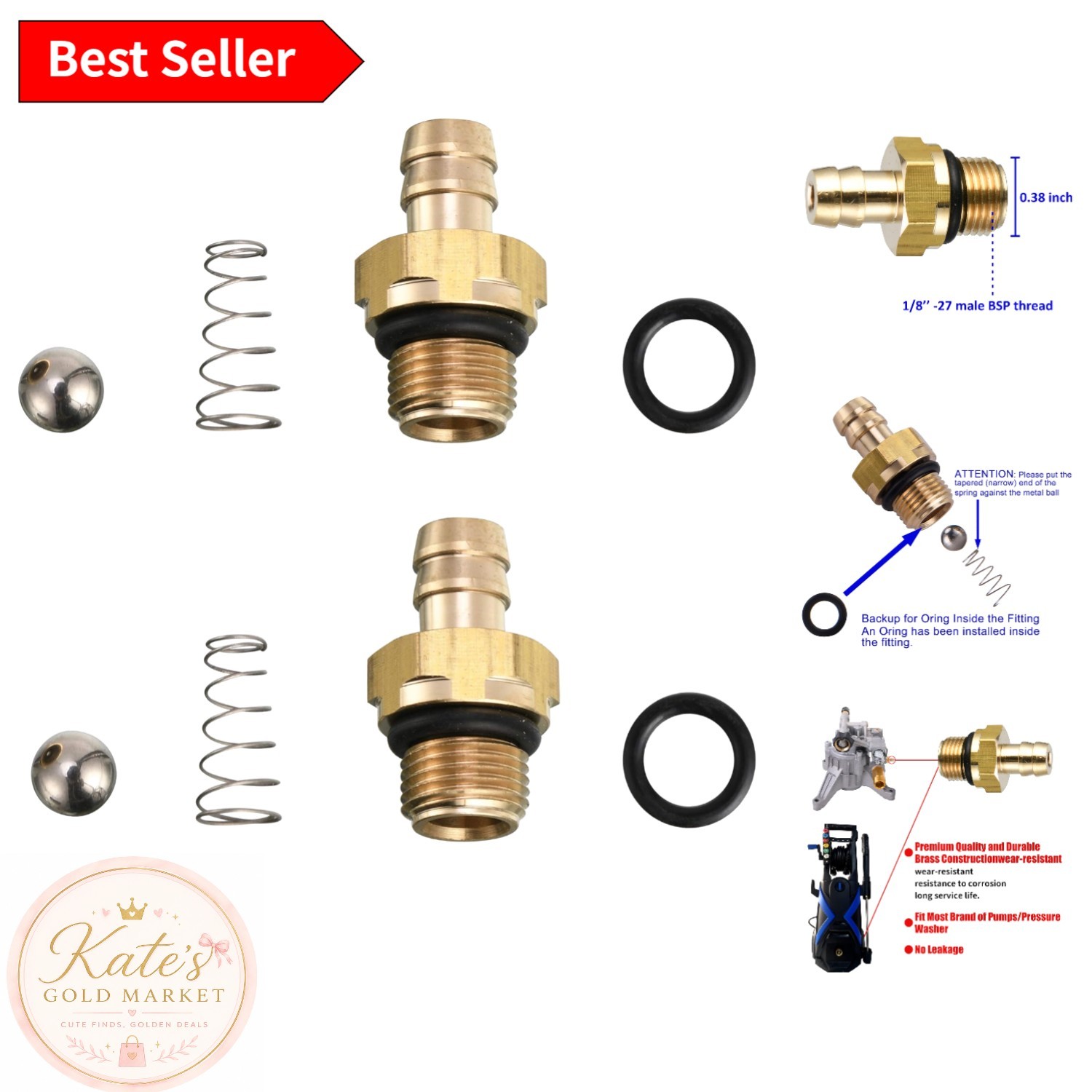 Efficient 2-Pack Brass Chemical Injector Set for Pressure Washers – Easy Install