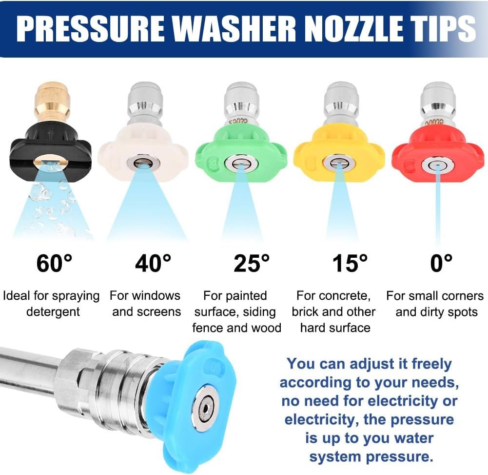 Foam Cannon Dual Connector Accessory Dual-Purpose Switch Spray Gun w/5 Nozzles