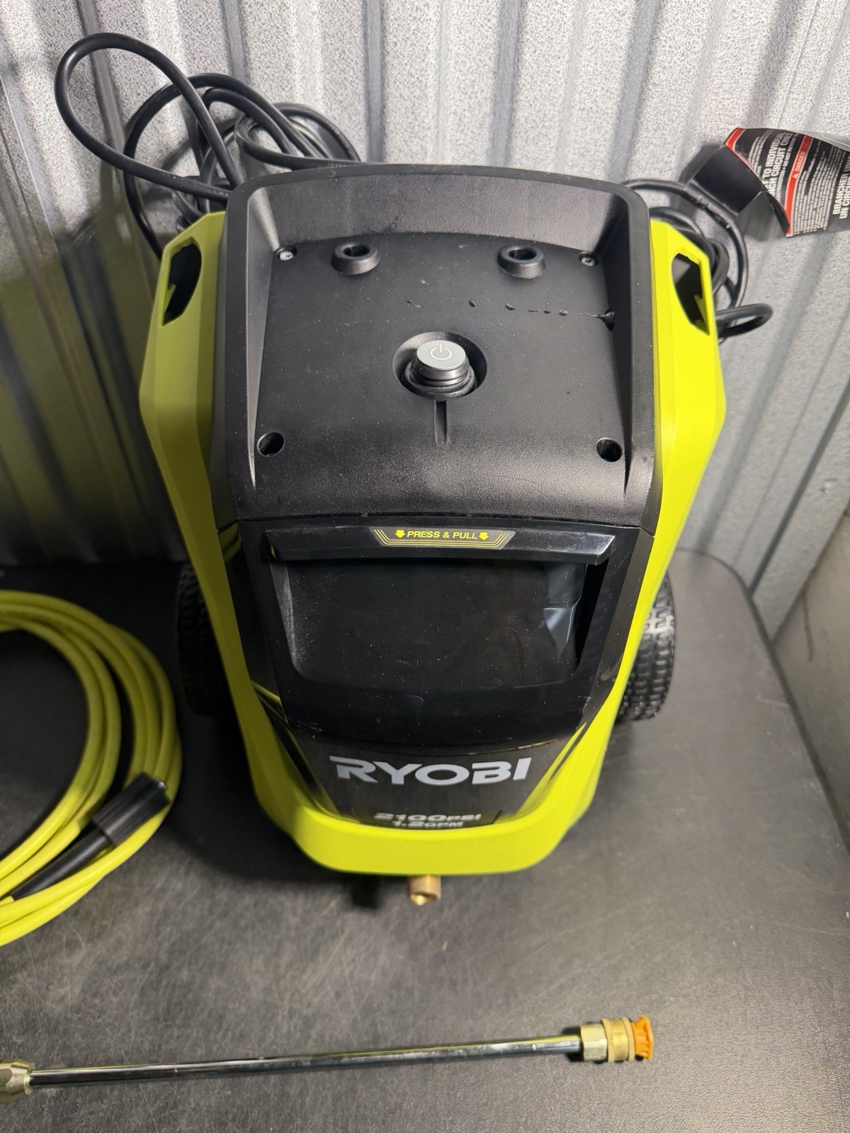 RYOBI RY142012 2100 PSI 1.2 GPM Electric Pressure Washer Tested No Foamer