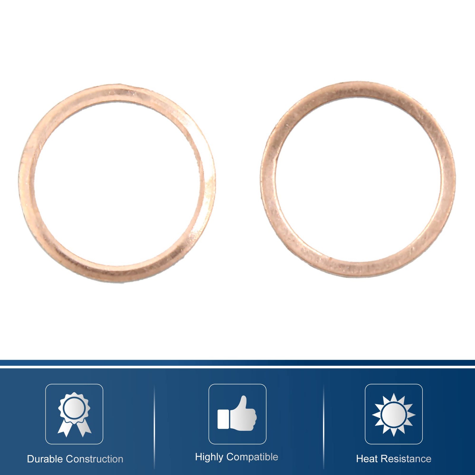 20 PCS M17x21x1mm Copper Crush Washers Flat Car Sealing Gaskets Plate Rings