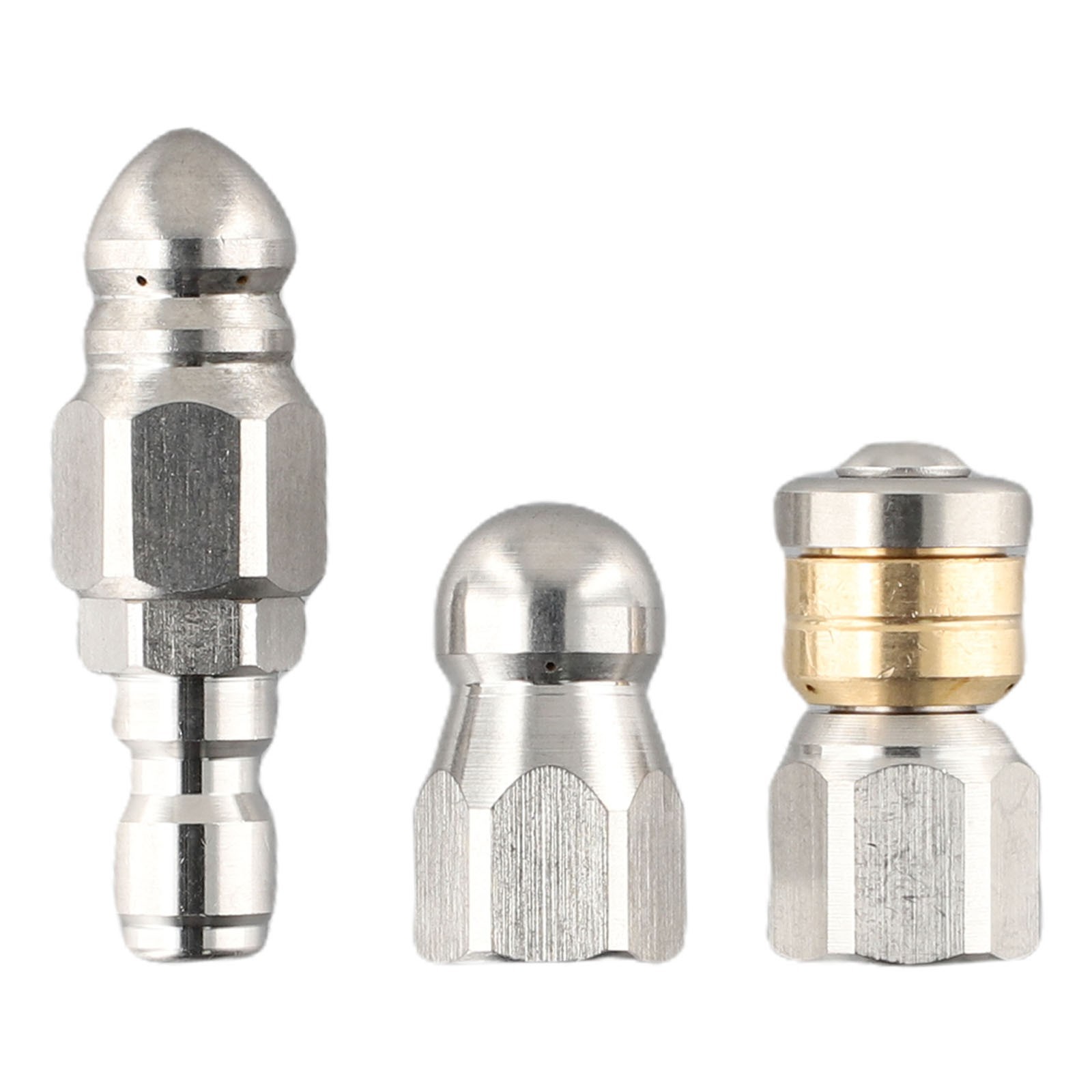 3 PCS For Sewer Jetter Rotary Nozzle 1/4 In Pressure Washer Hose Quick Connect
