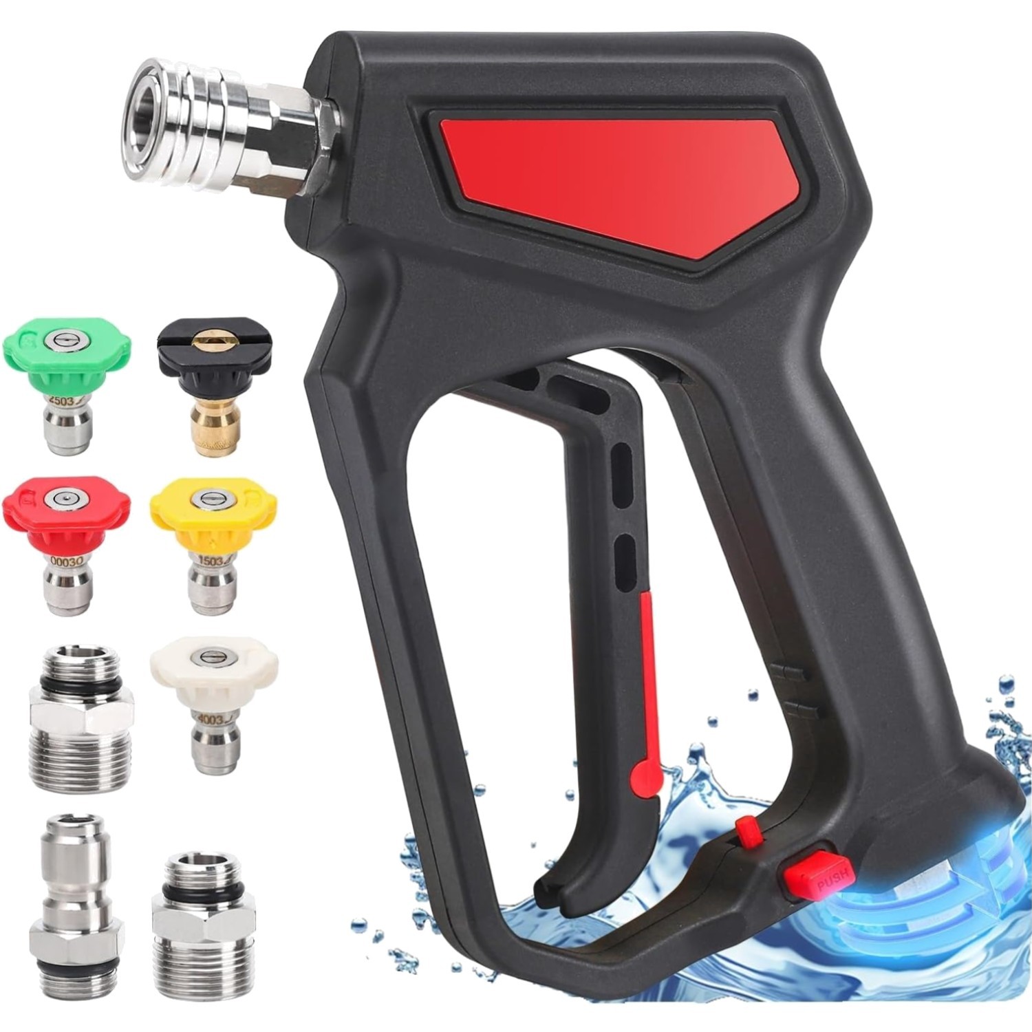 Stainless Steel Pressure Washer Gun – Swivel Design & 5 Interchangeable Nozzles