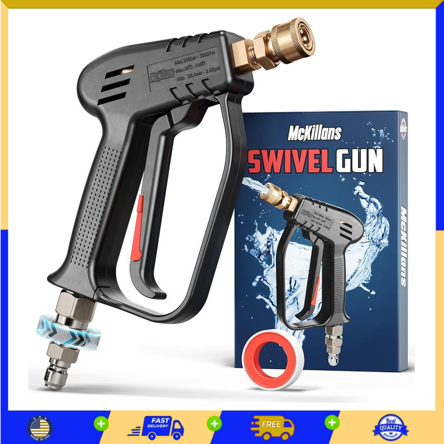 McKillans® Short Pressure Washer Gun, 3/8″ Male Plug, Foam Cannon Compatible