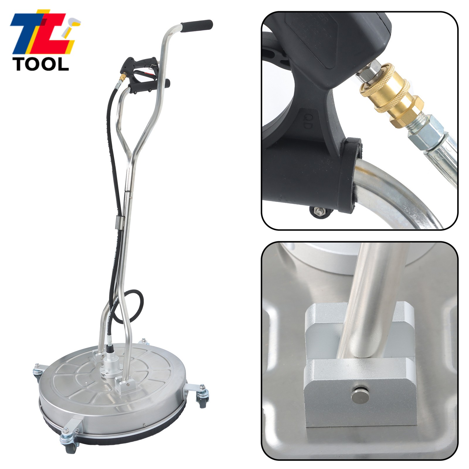 24″ Pressure Washer Surface Cleaner w/ Handles & Wheels Quick Connect