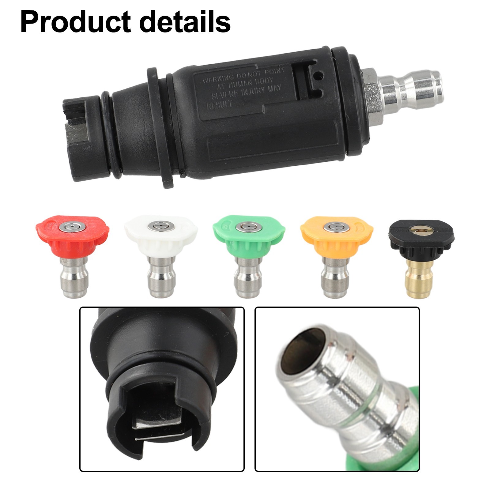5 Tip Adjustable Pressure Washer Nozzle Compatible with Most Pressure Washers