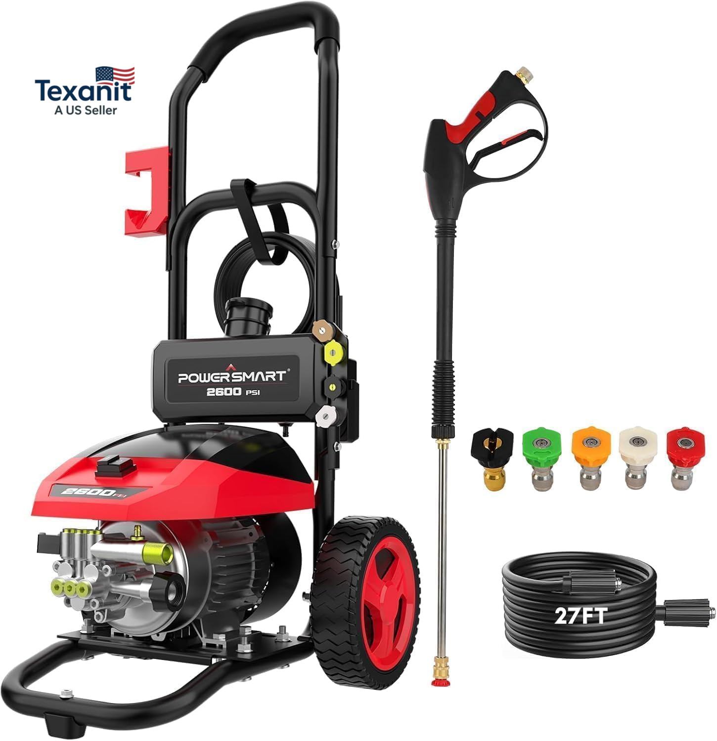 DB1002 2600 PSI Electric Pressure Washer with Induction Brushless Motor,3.0 GPM