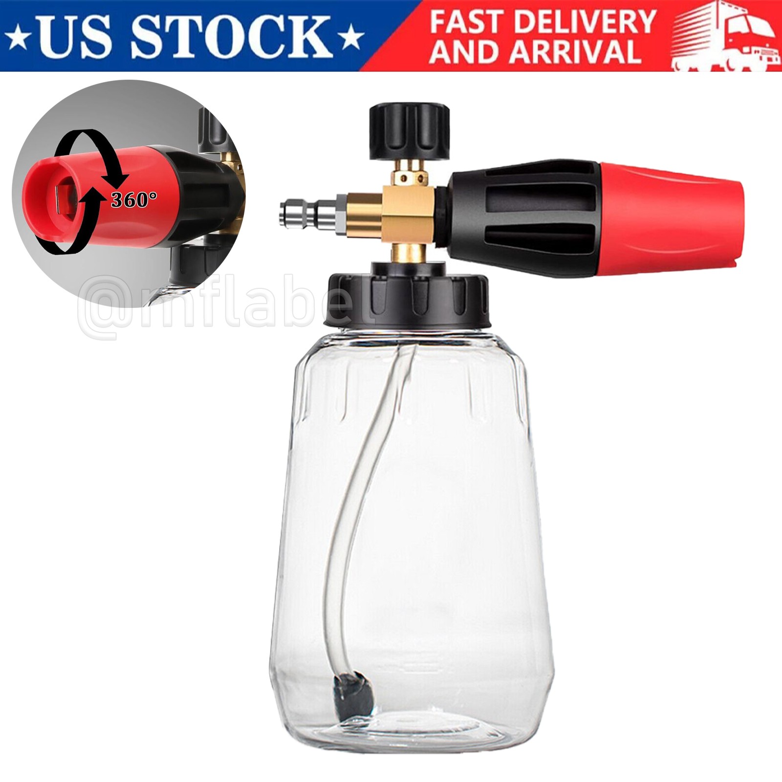 Snow Foam Lance Cannon Soap Bottle Sprayer For Pressure Washer Gun Jet Car Wash