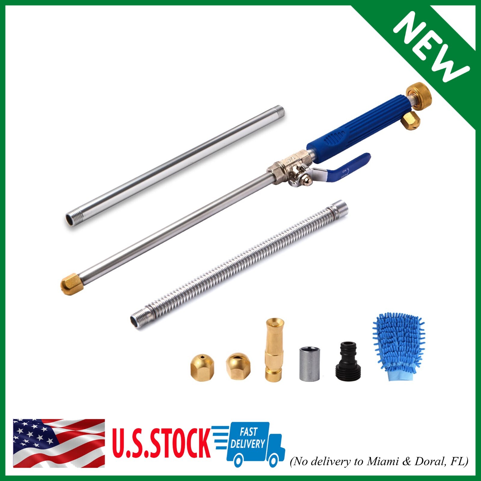 Hydro Jet High Presure Power Washer Wand Jet Nozzle Washer for Garden Hose Water