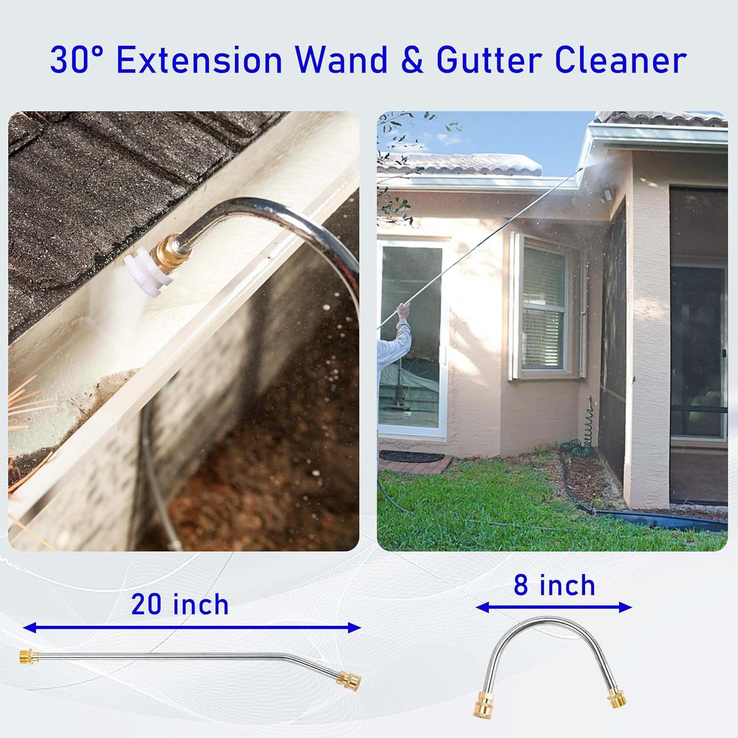 Telescoping Pressure Washer Wand, 20 Feet Aluminum High Power Washer Telescopic