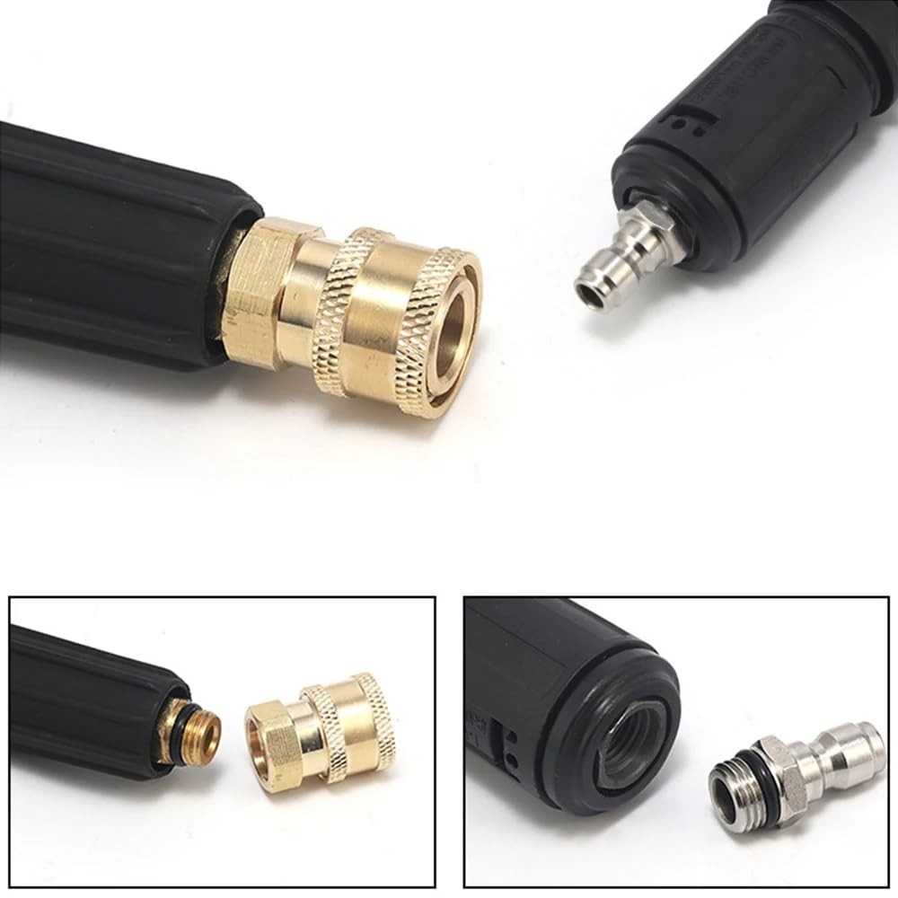 2 Pack Pressure Washer Adapter Set Quick Connect Kit 14mm M14x1.5 to 1/4 Inch…