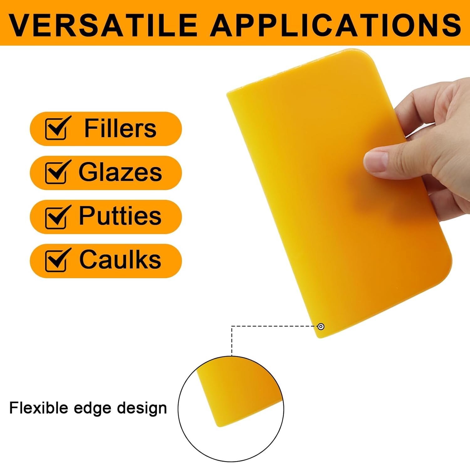 Body Filler Spreaders, 6PCS Plastic Spreader,4, 5, 6 Inch Yellow-6PCS