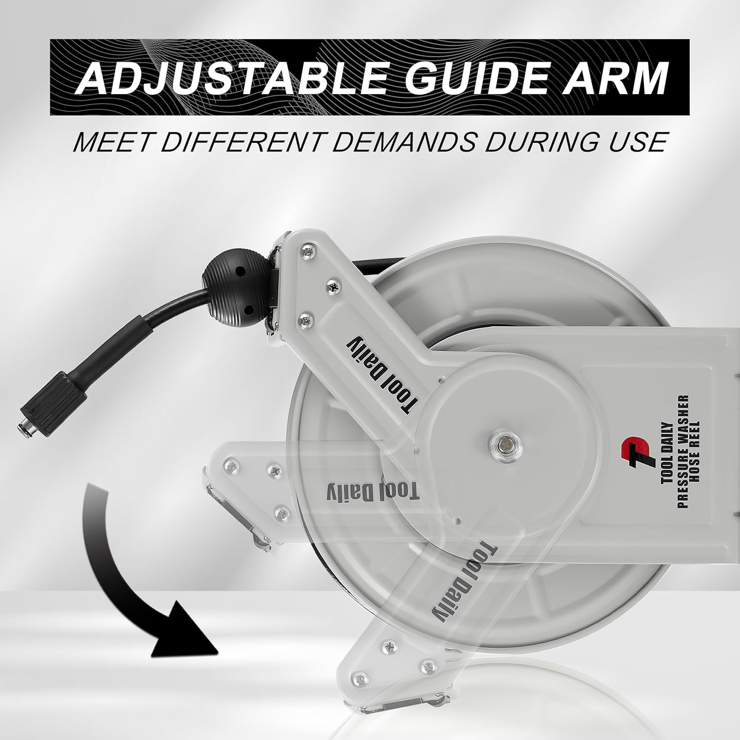 Retractable Pressure Washer Hose Reel 60 FT X 1/4”, Heavy Duty Power Washer Hose