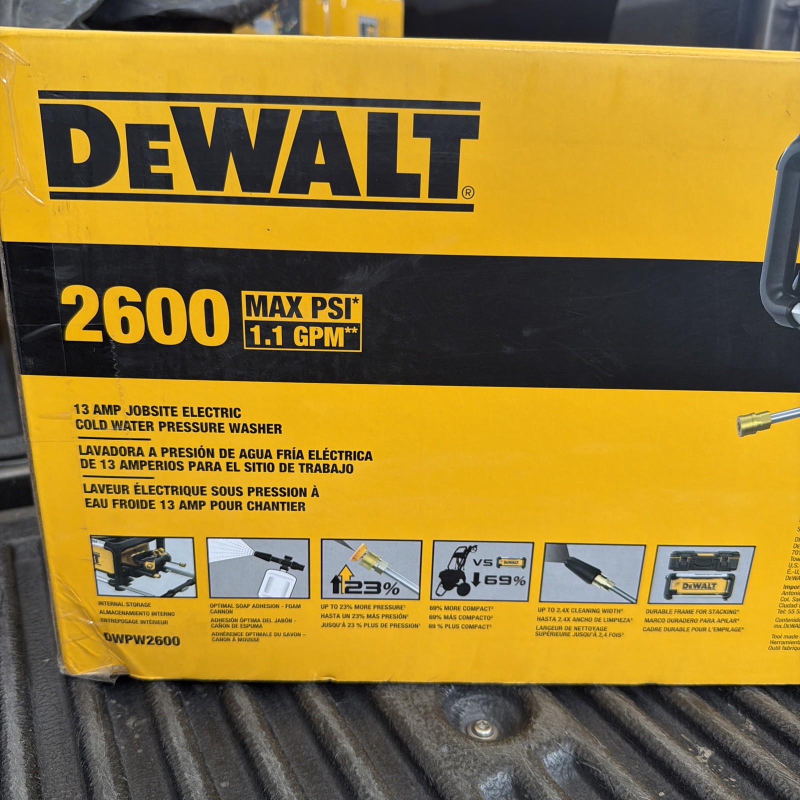 DEWALT 2600 PSI 1.1 GPM Cold Water Electric Pressure Washer