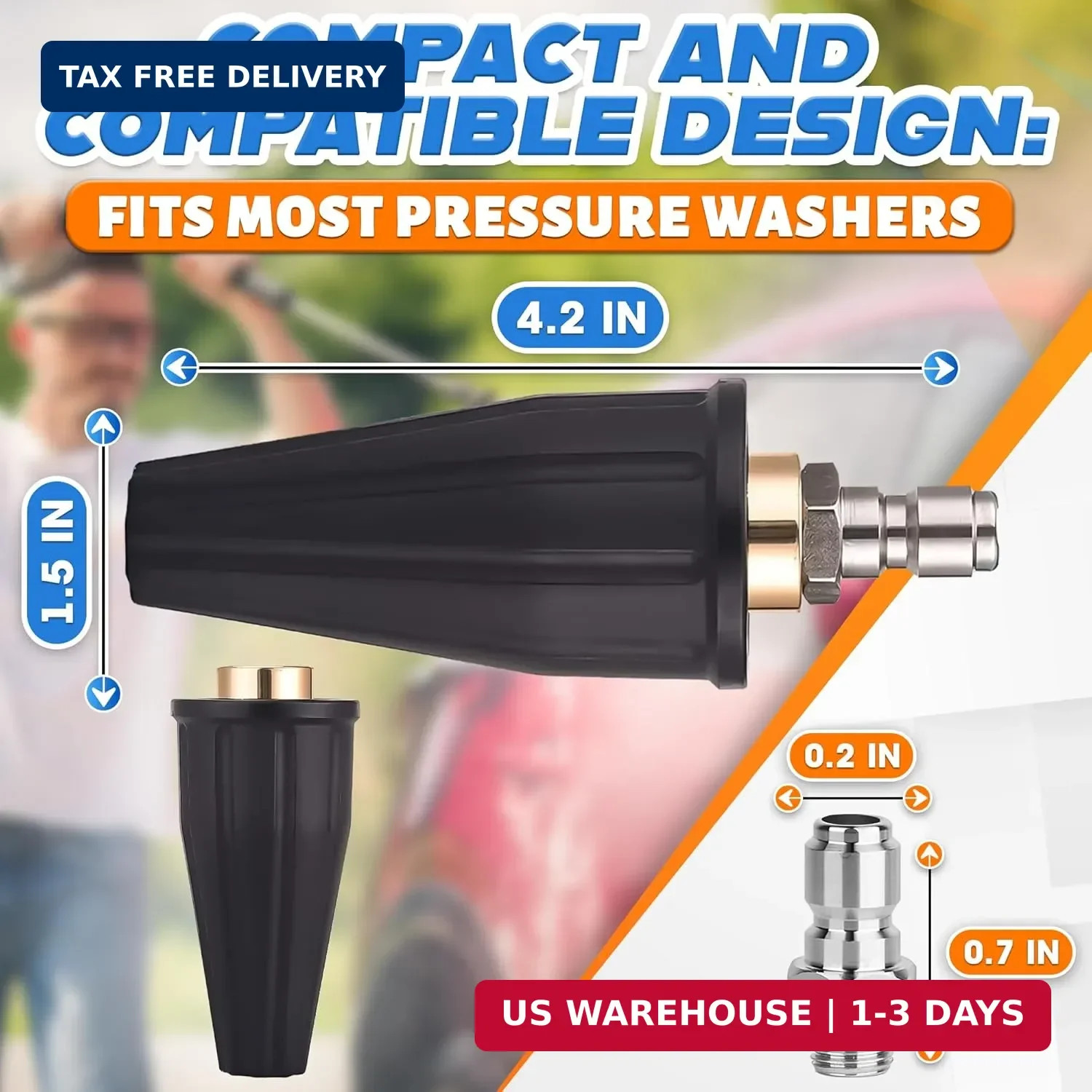 NEW Turbo Nozzle Pressure Washer, Premium 4000 PSI Max Rotating Pressure Washer